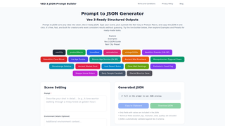Thumbnail of prompttojson.net