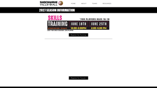 Screenshot of shockwavevolleyball.com