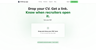 Screenshot of cvdrop.app
