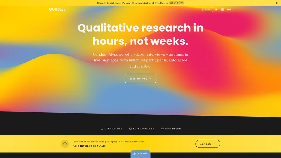 Screenshot of quallee.ai