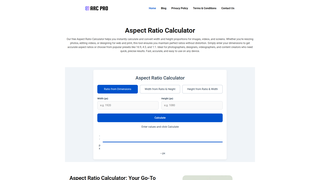 Thumbnail of aspectratiocalculatorpro.com