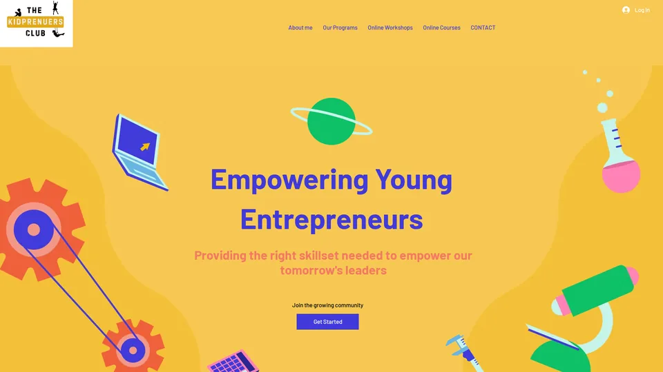 Screenshot of thekidpreneursclub.com