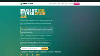 Screenshot of hawaiianbrosmenu.us