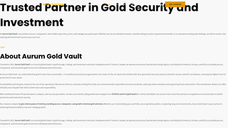 Thumbnail of aurumgoldvaultinc.com