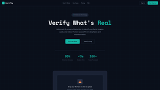 Screenshot of tryverifly.com