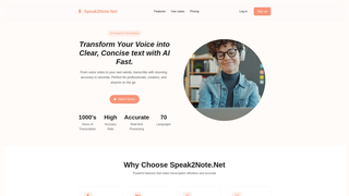 Thumbnail of speak2note.net