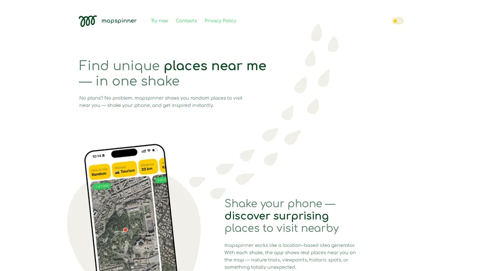 Screenshot of mapspinner.app