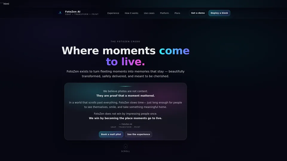 Screenshot of fotozenai.com