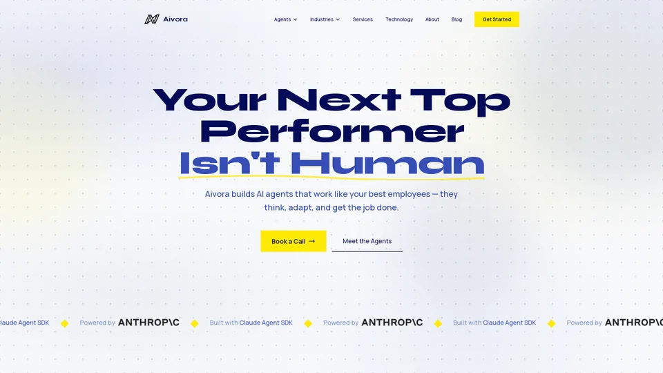 Screenshot of aivorahq.com