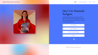 Screenshot of hannahtangenart.com