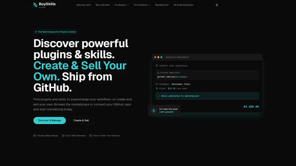 Screenshot of buyskills.ai