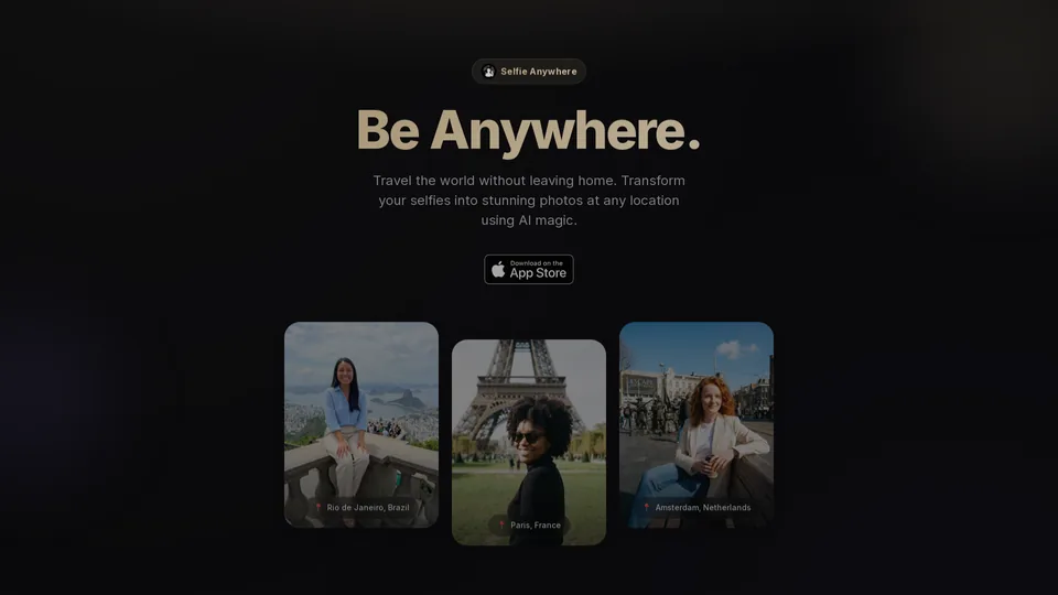 Screenshot of selfie-anywhere.app