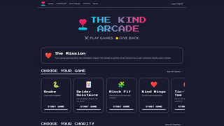 Screenshot of thekindarcade.com