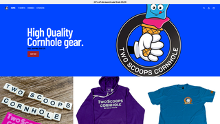 Screenshot of twoscoopscornhole.com