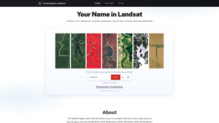 Screenshot of yournameinlandsat.net