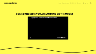 Screenshot of spaceagedance.com
