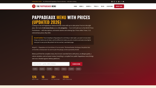 Screenshot of pappadeauxmenu.us