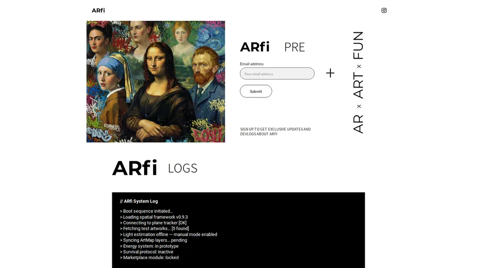 Screenshot of arfi.app