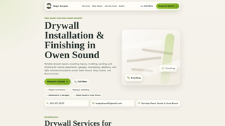 Screenshot of megsdrywall.ca