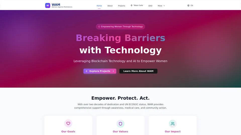 Screenshot of wamdao.tech