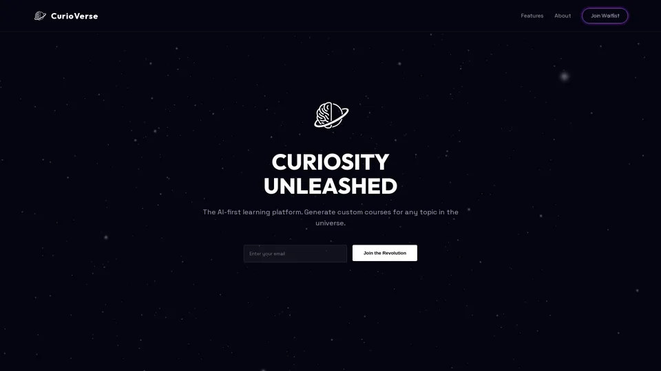 Screenshot of curioverse.ai