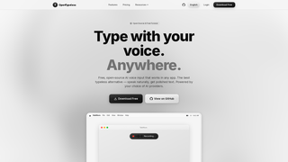 Screenshot of opentypeless.com