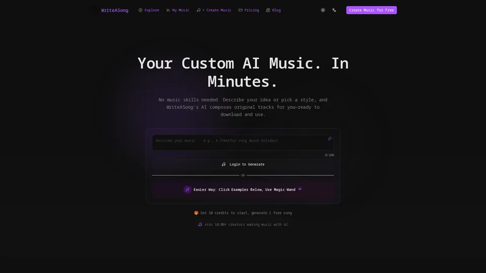 Screenshot of writeasong.org