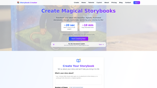Screenshot of storybook-creator.app