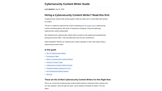Thumbnail of cybersecuritycontentwriters.com