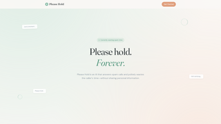 Screenshot of pleasehold.io