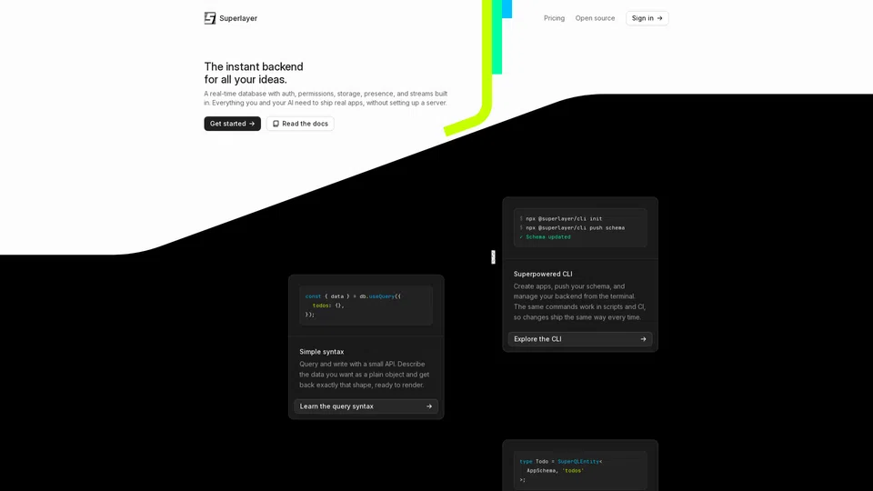 Screenshot of superlayer.dev