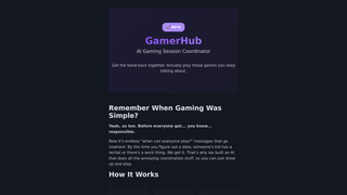 Screenshot of gamerhub.dev