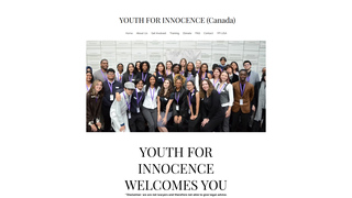 Screenshot of youthforinnocencecanada.org