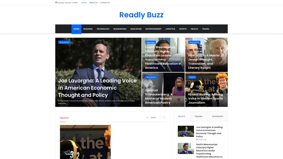Screenshot of readlybuzz.com