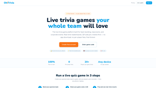 Screenshot of ohtrivia.com