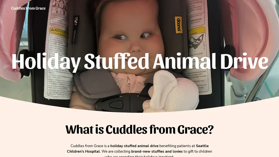 Screenshot of cuddlesfromgrace.com
