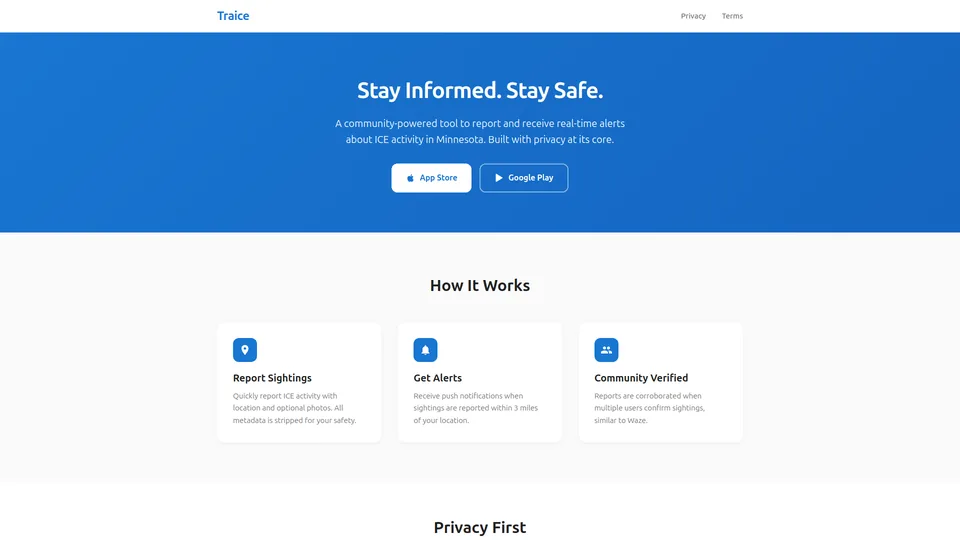 Screenshot of trakice.com