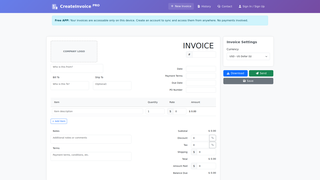 Thumbnail of createinvoicepro.com