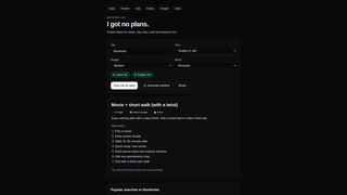 Screenshot of igotnoplans.com