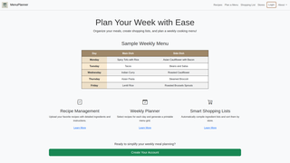 Thumbnail of smartmenuplanner.com