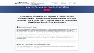 Screenshot of pinelandsettlement.com