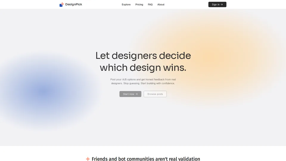 Screenshot of designpick.app