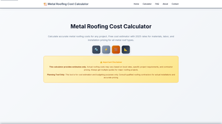 Thumbnail of calculatemetalroofing.com