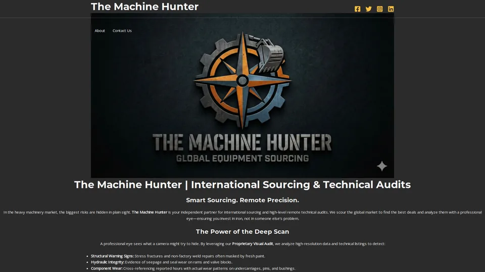 Screenshot of themachinehunter.com