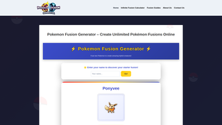 Screenshot of pokemonfusiongen.com