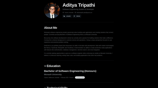 Screenshot of adityatripathi.dev