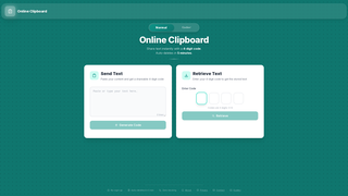 Screenshot of online-clipboard.tech