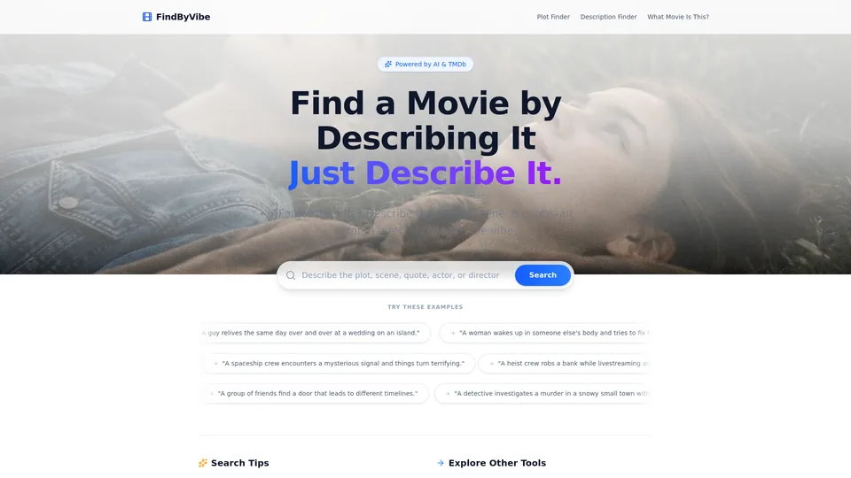 Screenshot of findbyvibe.com