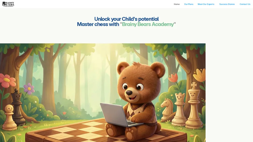 Screenshot of brainybearschessacademy.com
