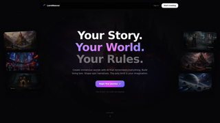 Screenshot of loreweaverai.com